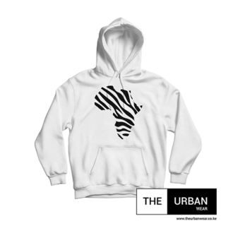 Africa - Zebra Print – Hoodie – White