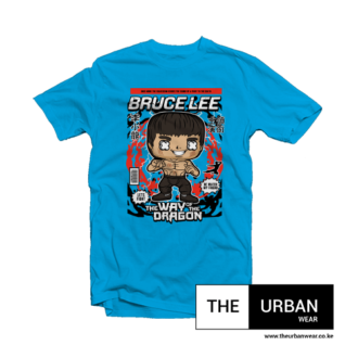 Bruce Lee - Cartoon Character - Tee Blue