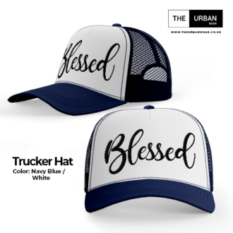 Blessed – Navy Blue and White – Trucker Hat