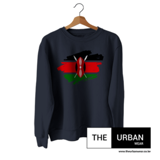 Kenya Flag - Sweatshirt - Navy Blue