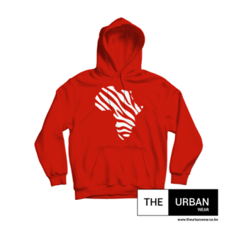 Africa - Zebra Print – Hoodie – Red