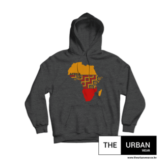 Africa Print – Hoodie – Dark Grey