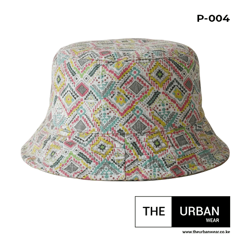 Bucket Hat - P004 - White Patterned